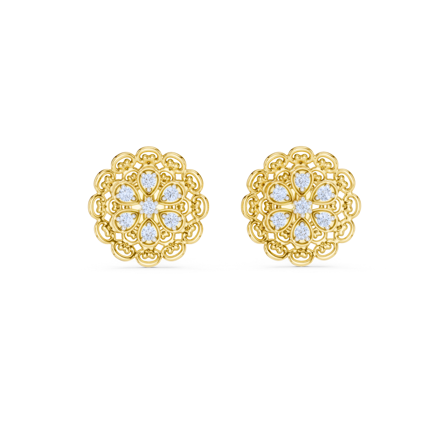 Vintage Floral Filigree Earrings