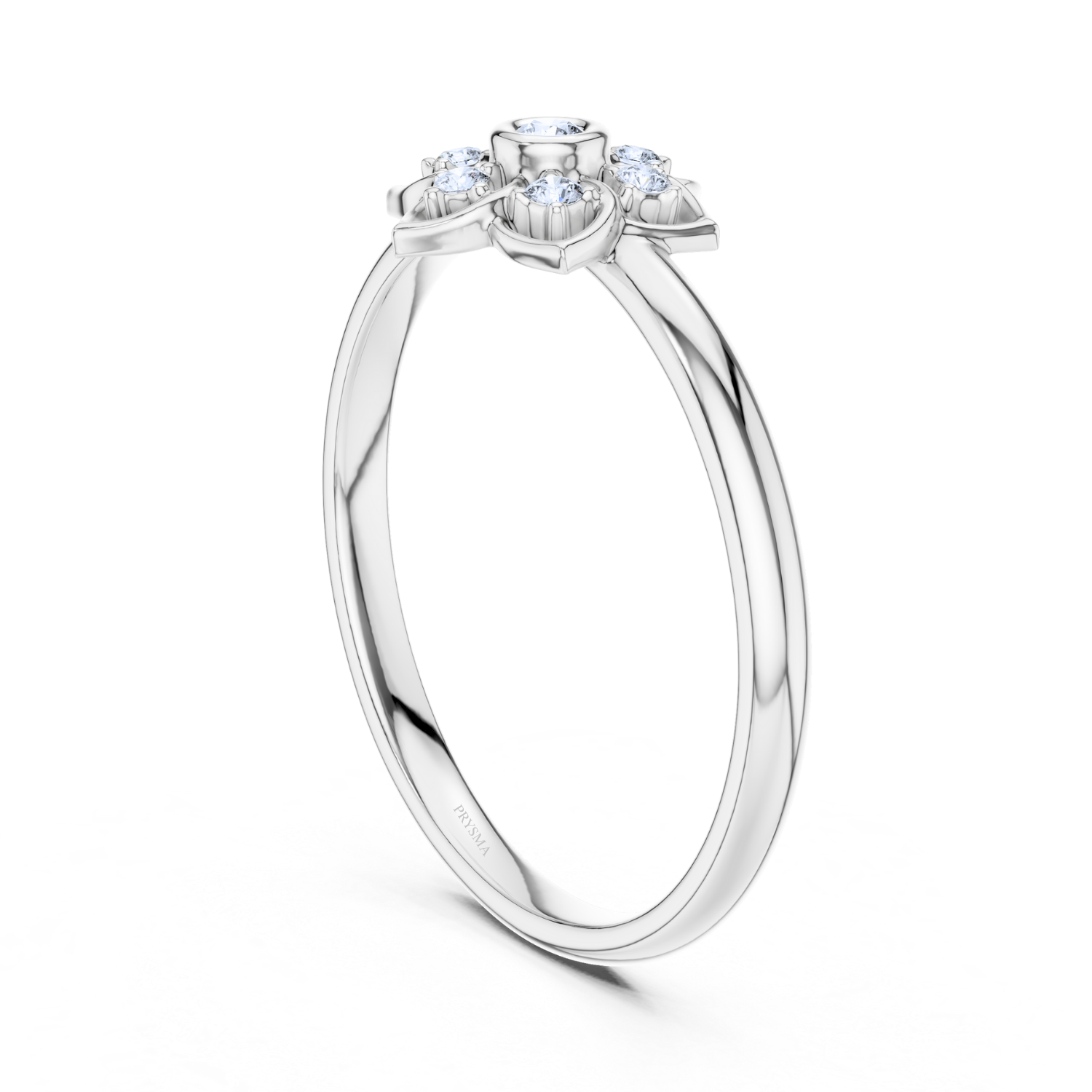 Radiant Lotus Diamond Ring