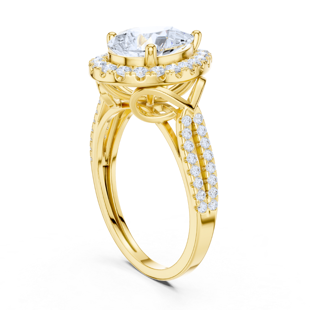 Regal Teardrop Halo Ring