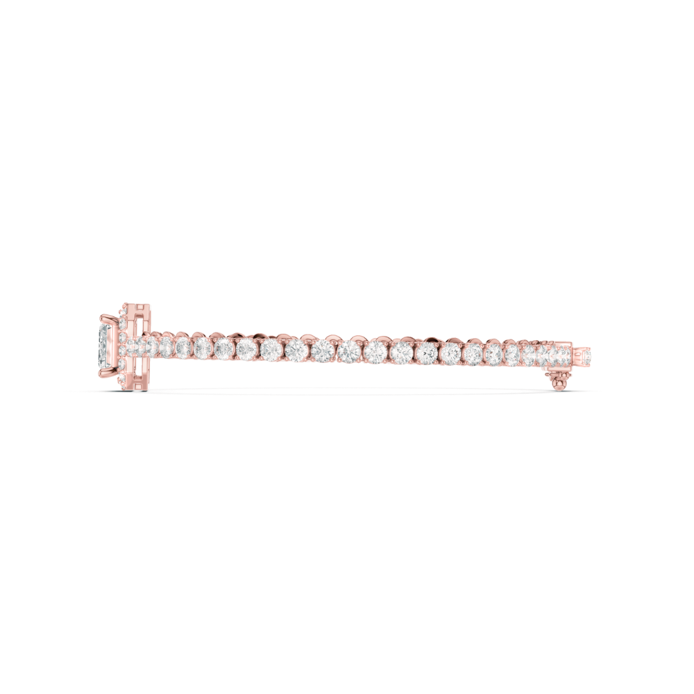 Solara Emerald-Cut Halo Diamond Bracelet