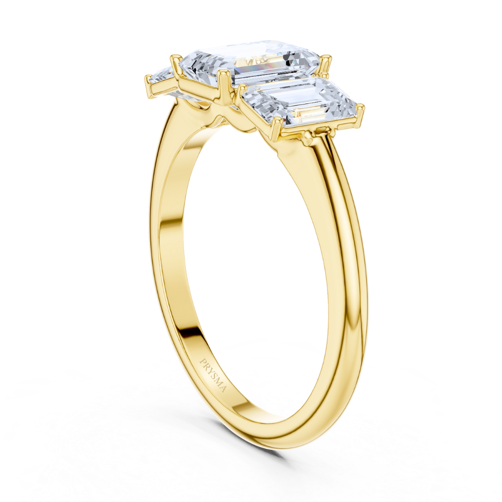 Regal Emerald-Cut Trilogy Ring