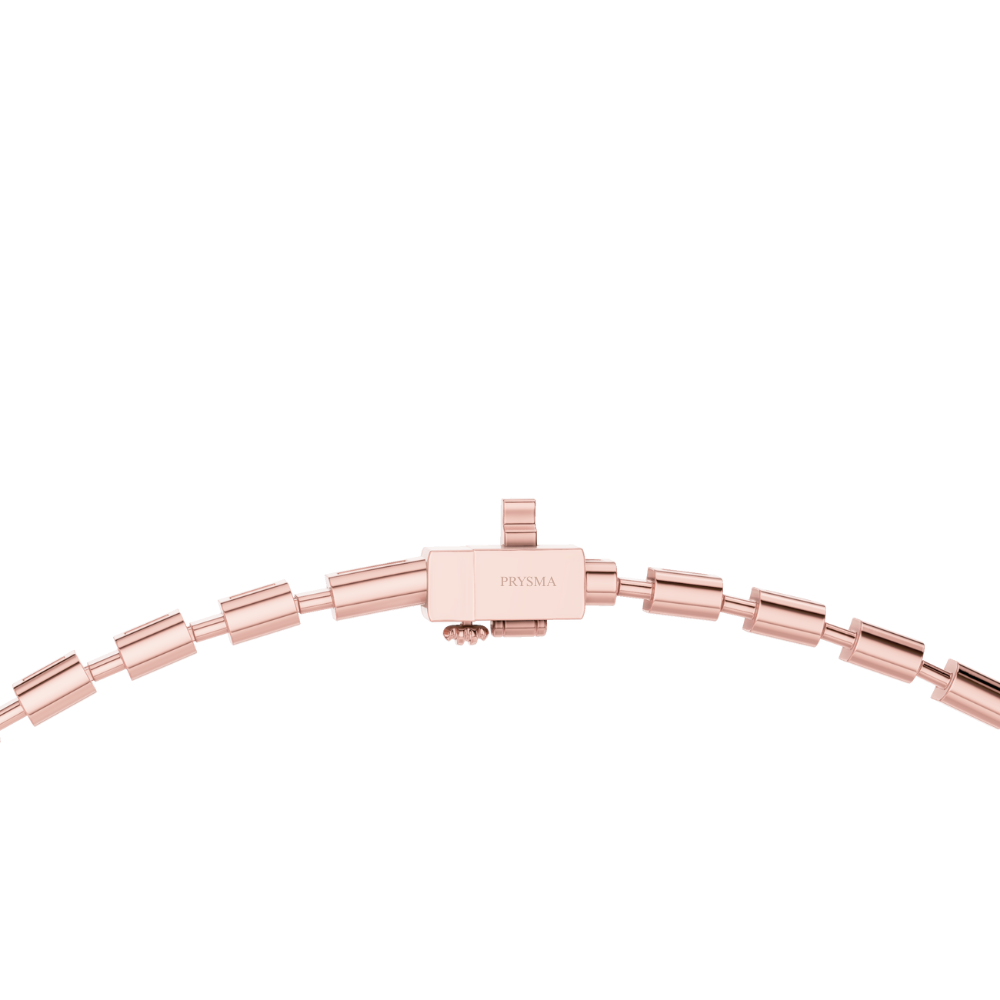 Lucent Emerald-Cut Diamond Tennis Necklace