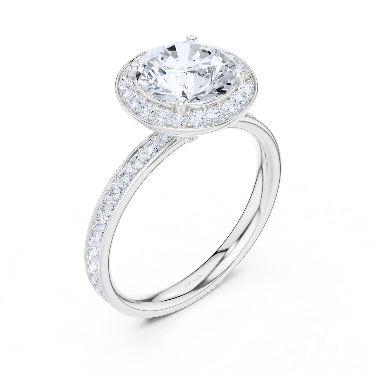 Pave Halo Diamond Ring