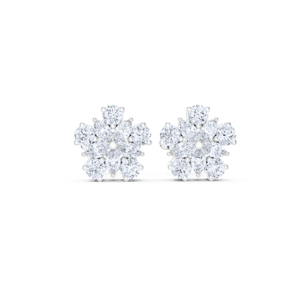 Blossom Radiance Diamond Stud Earrings