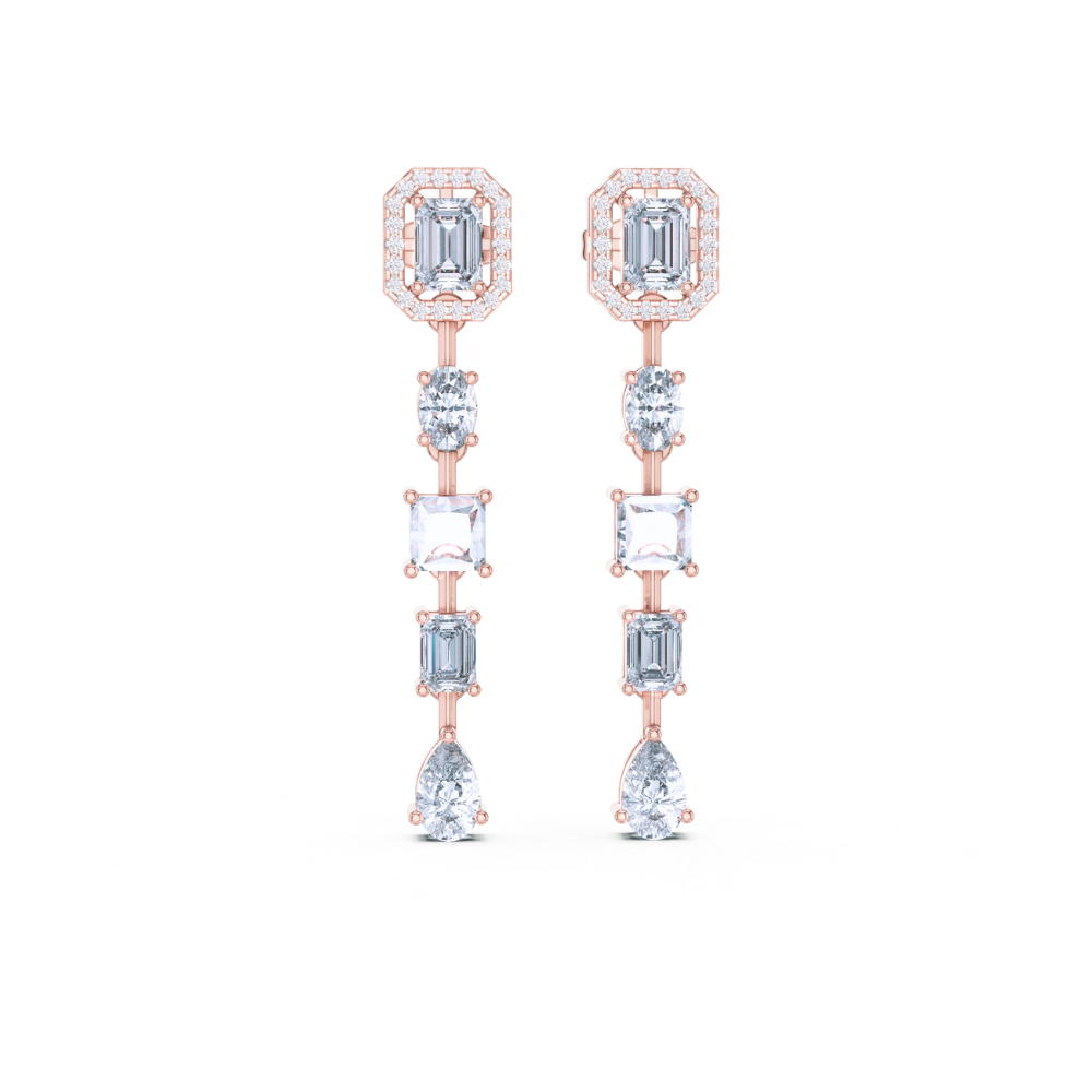 Aurora Geometric Cascade Earrings