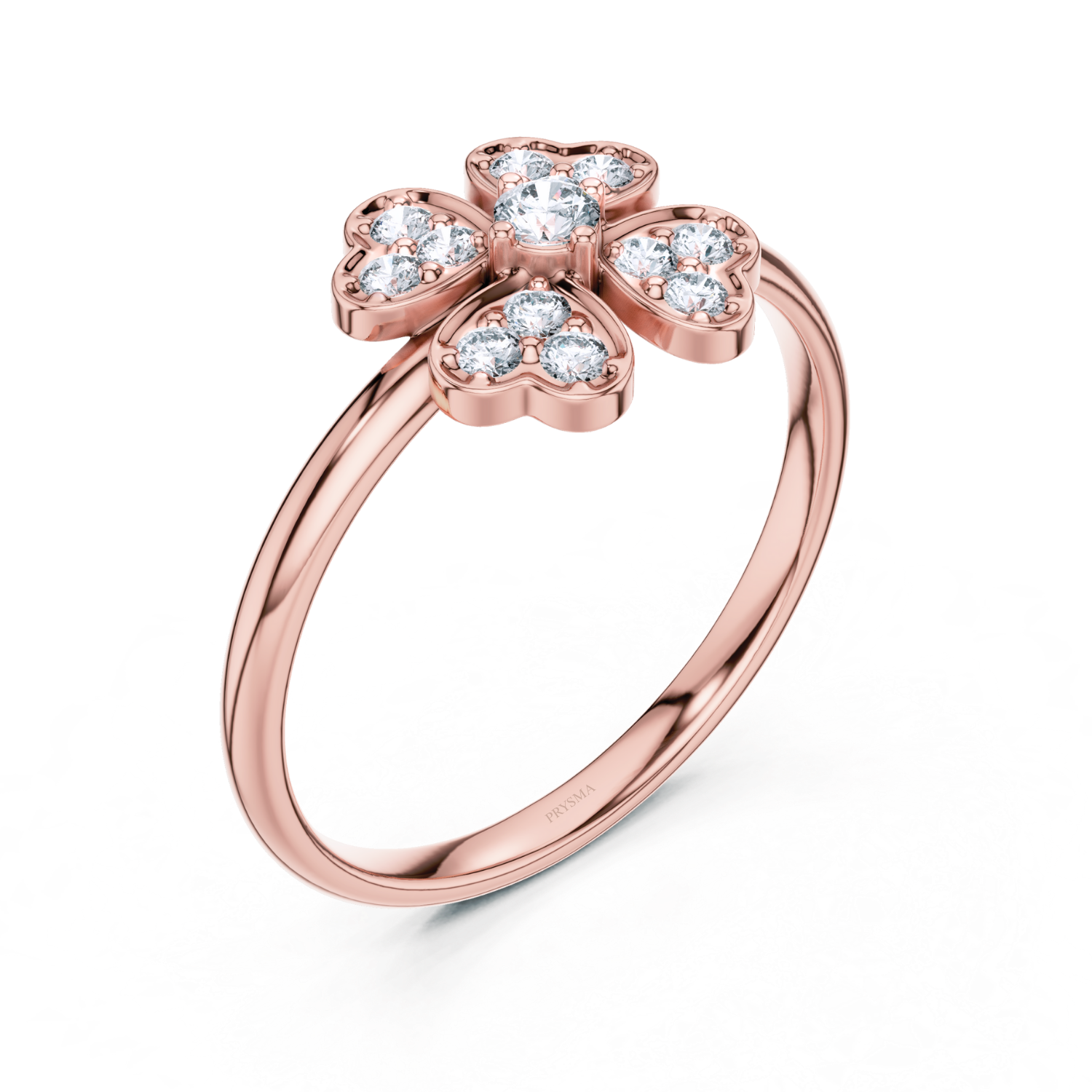 Blooming Diamond Clover Ring