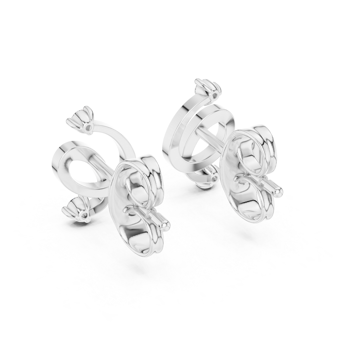 Elegant Swirl Diamond Earrings