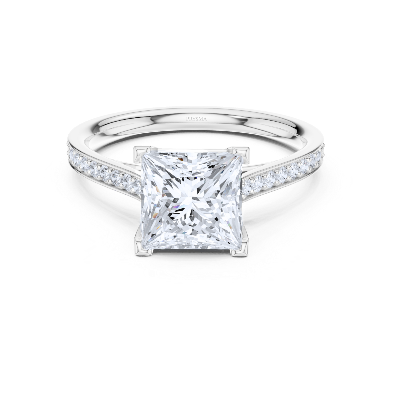 Princess-Cut Cathedral Pave Ring