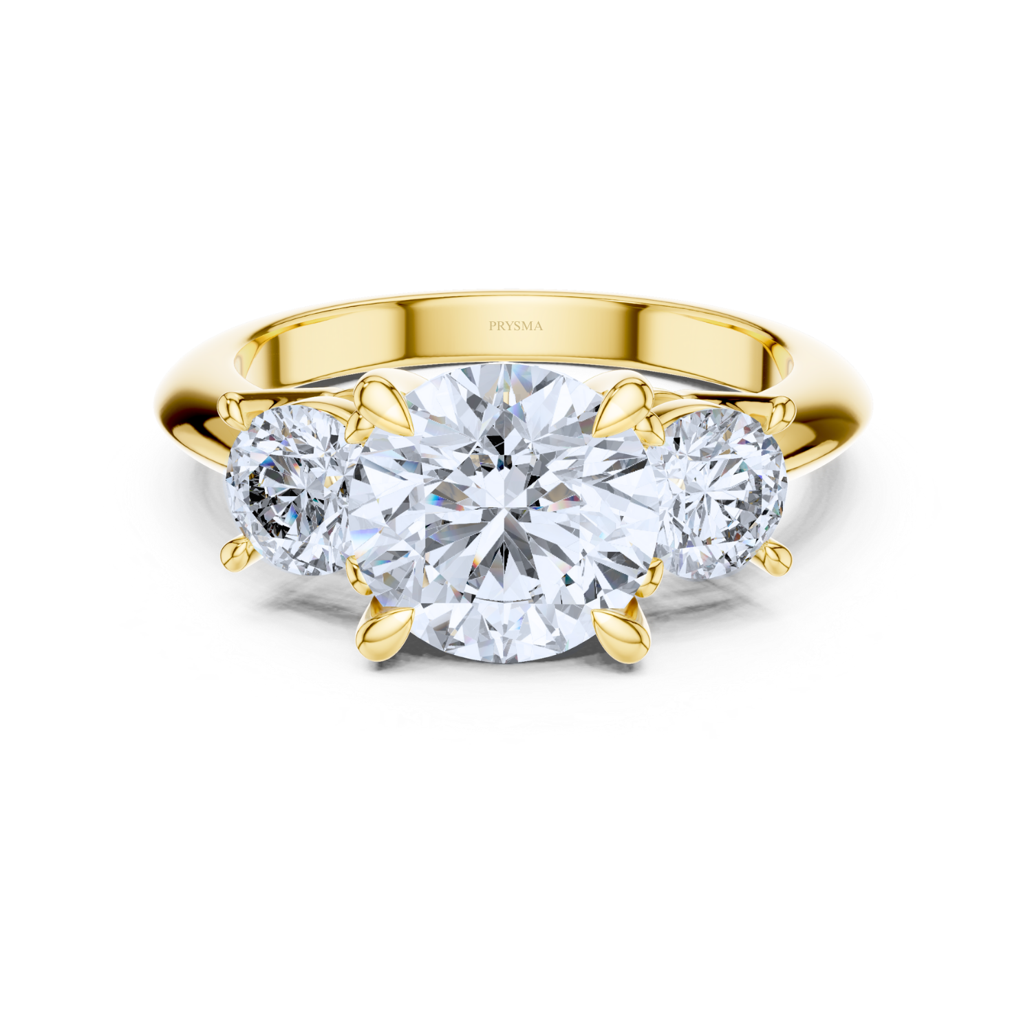 Elegant Three-Stone Round-Cut Diamond Ring
