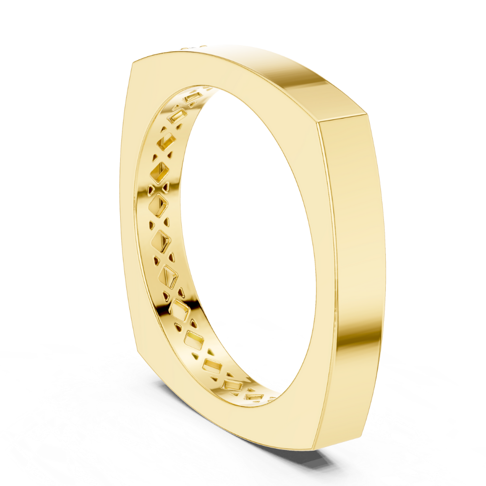 Modern Edge Solitaire Band Ring