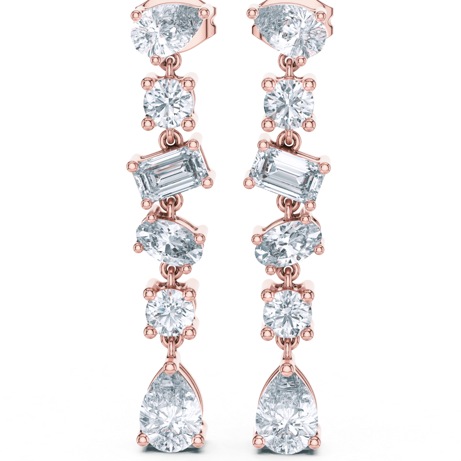 Celestial Multi-Cut Diamond Drop Earrings