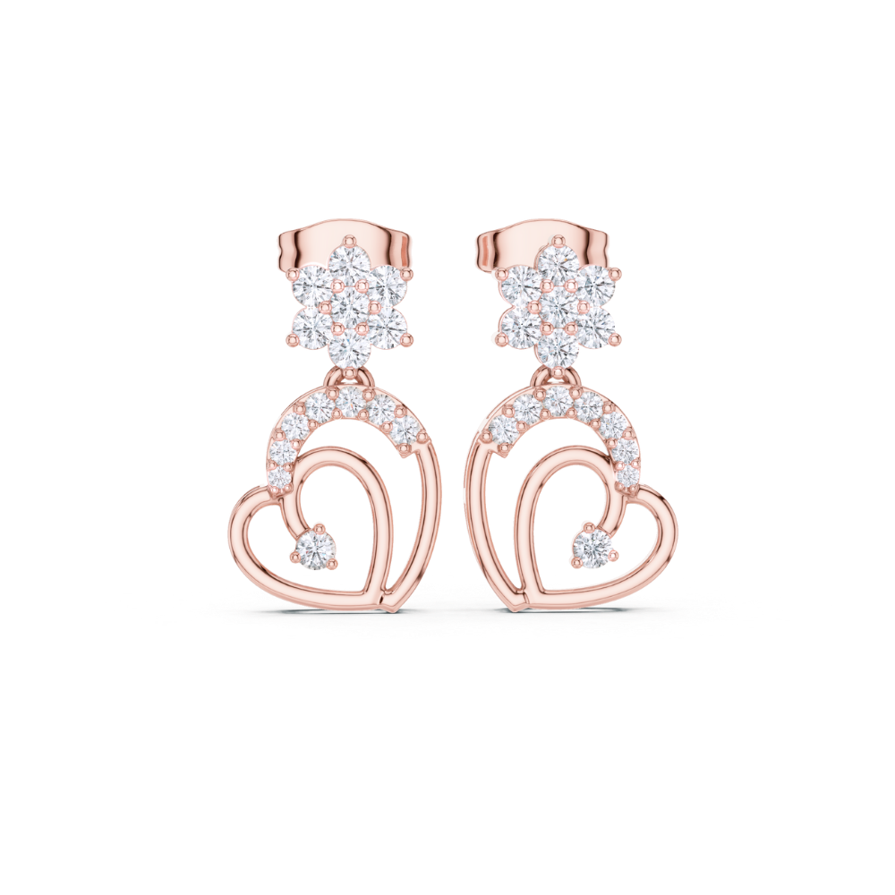 Eternal Bloom Heart Diamond Earrings