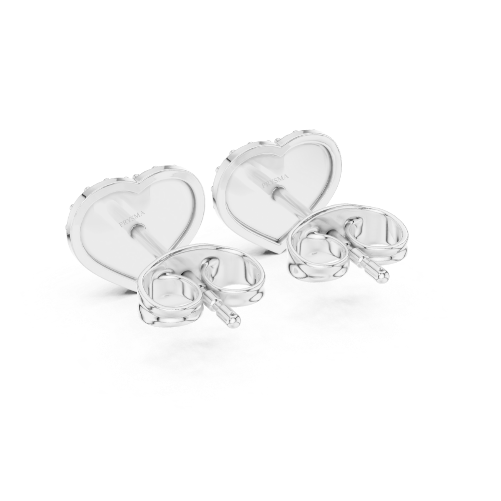 Eternal Spark Heart Diamond Stud Earrings