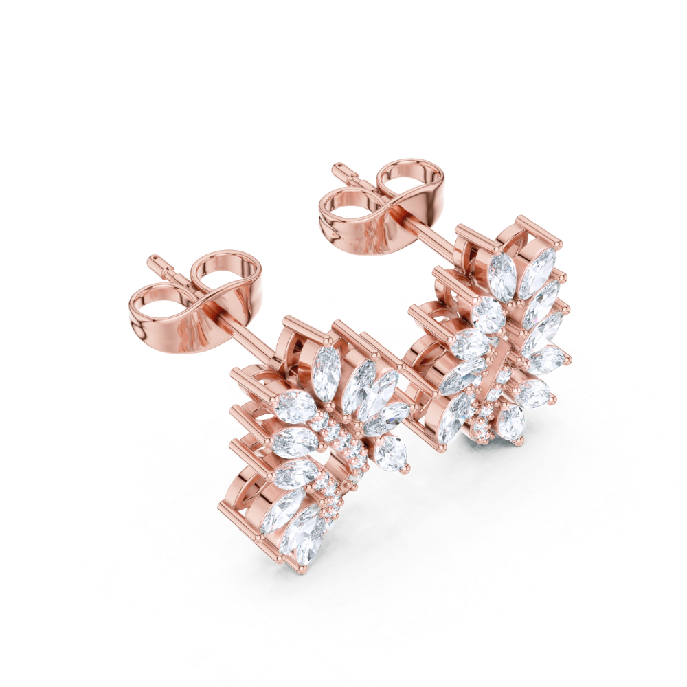 Golden Vine Cluster Earrings