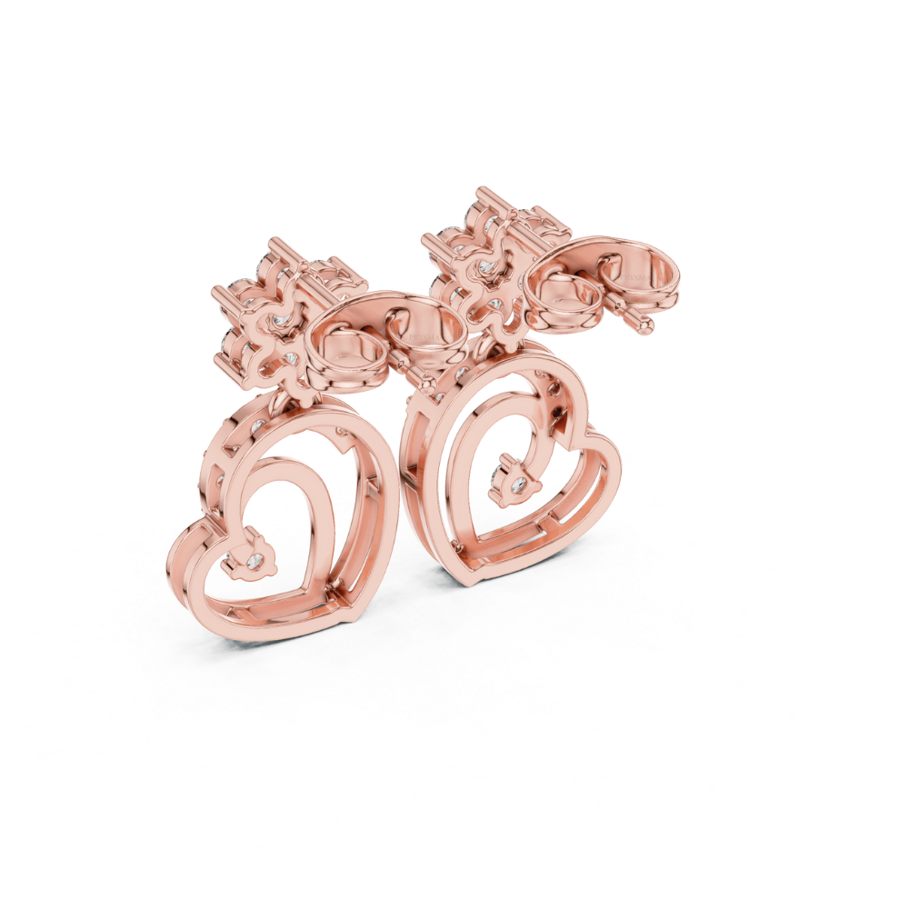 Eternal Bloom Heart Diamond Earrings