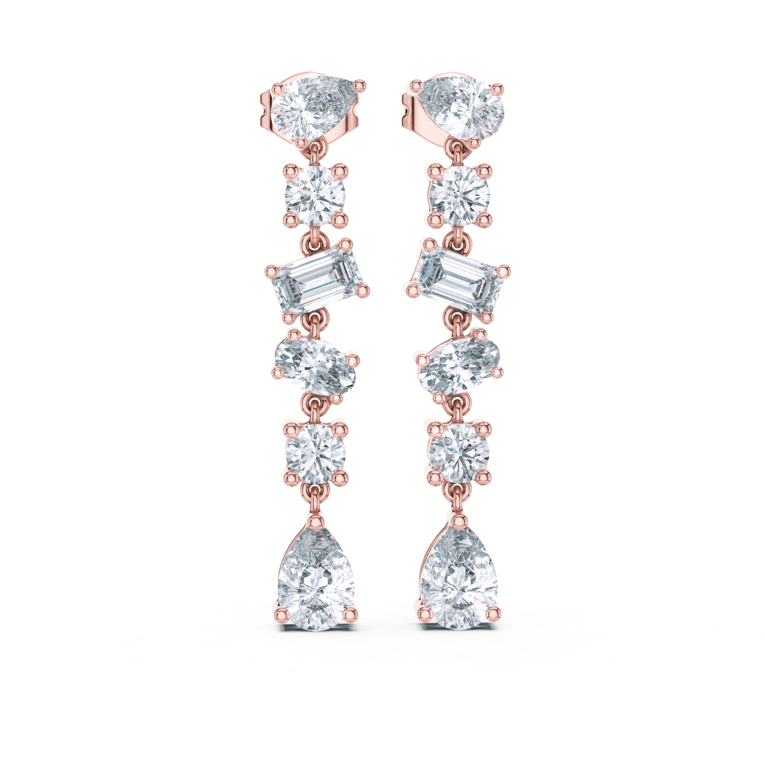 Celestial Multi-Cut Diamond Drop Earrings