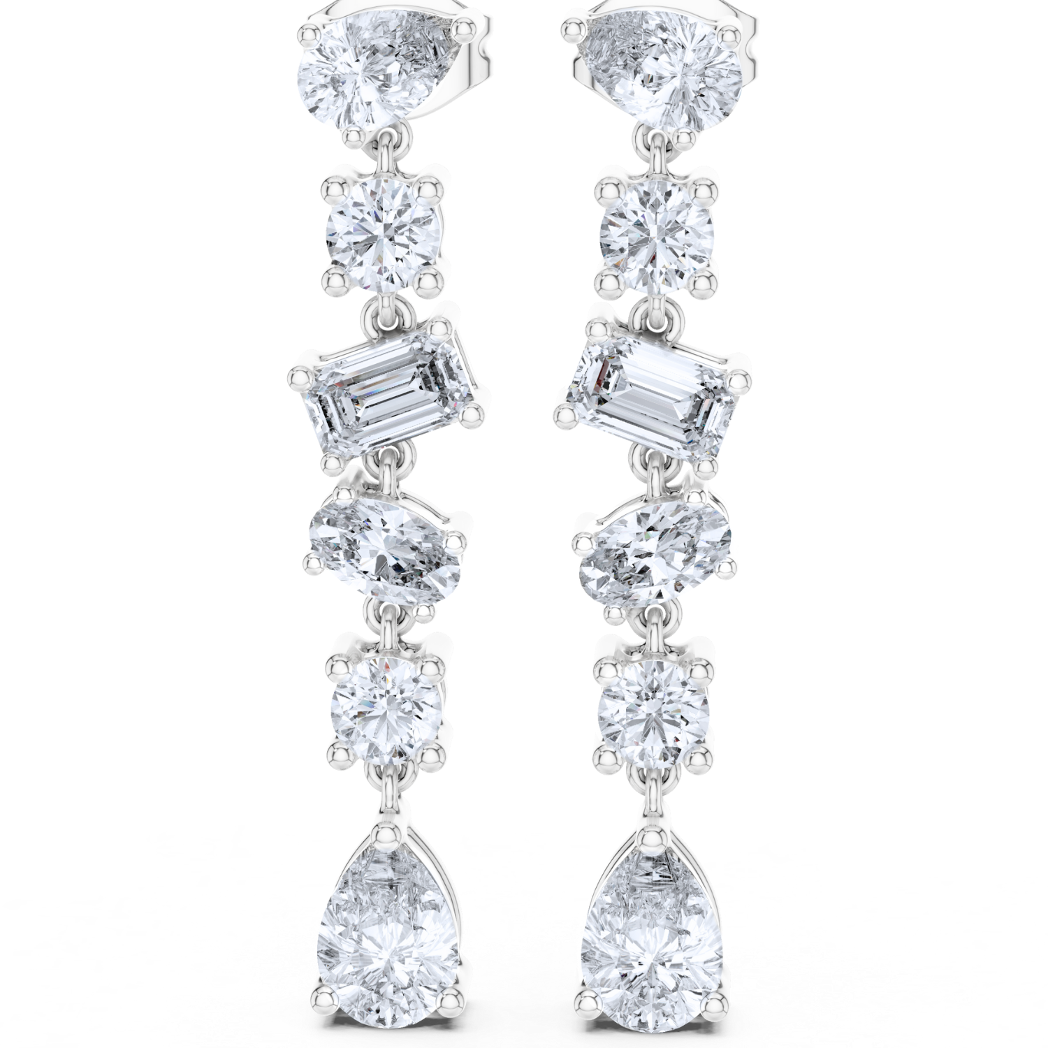 Celestial Multi-Cut Diamond Drop Earrings