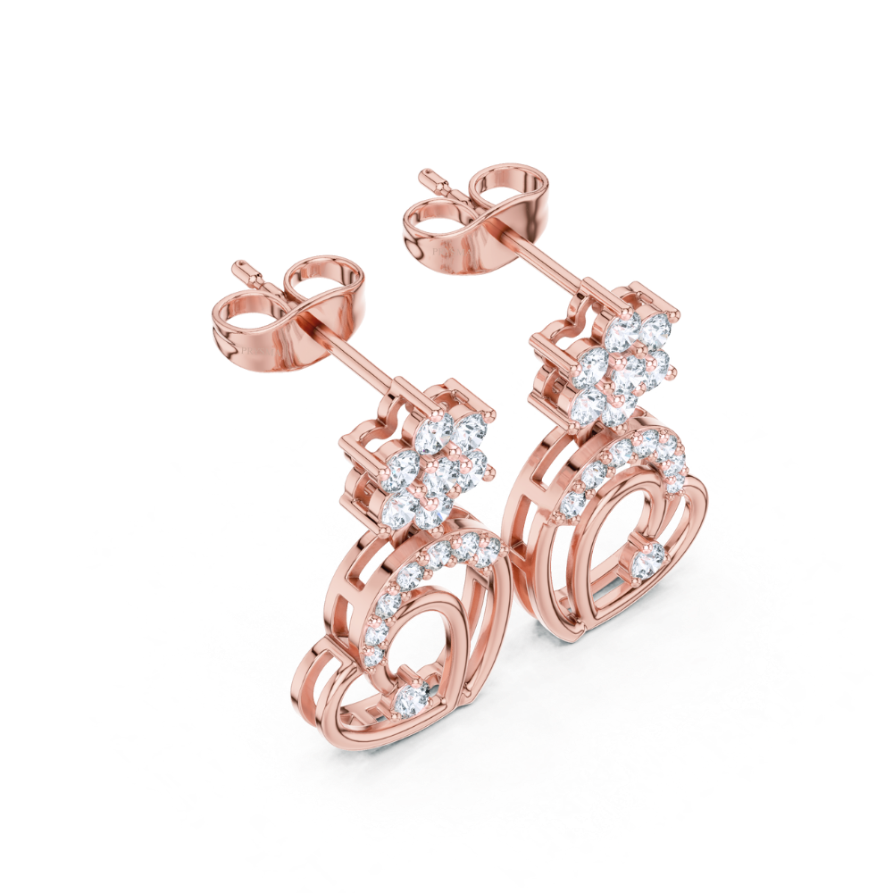 Eternal Bloom Heart Diamond Earrings