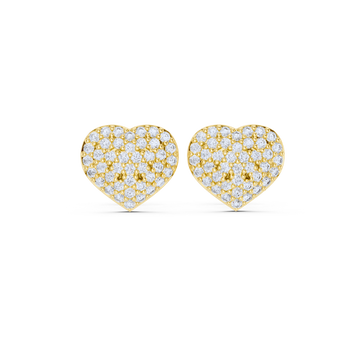 Eternal Spark Heart Diamond Stud Earrings