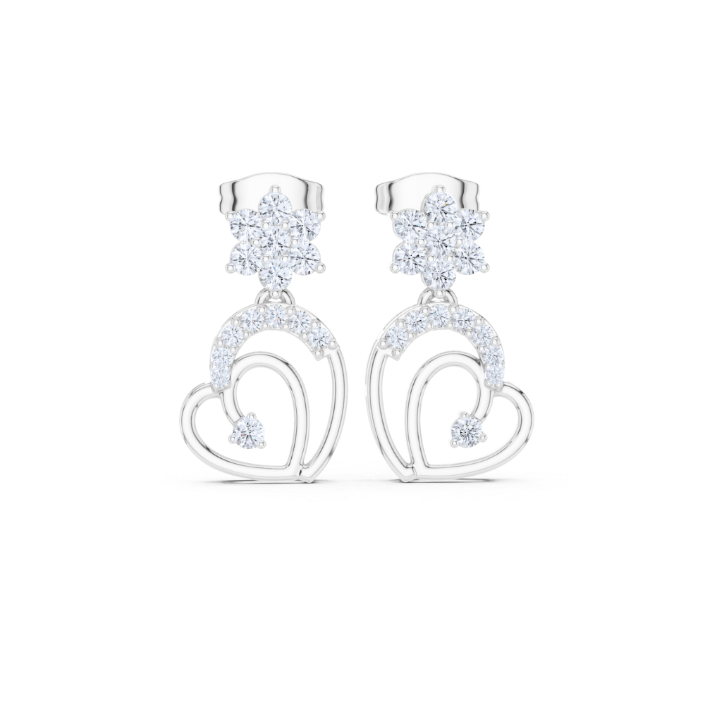 Eternal Bloom Heart Diamond Earrings