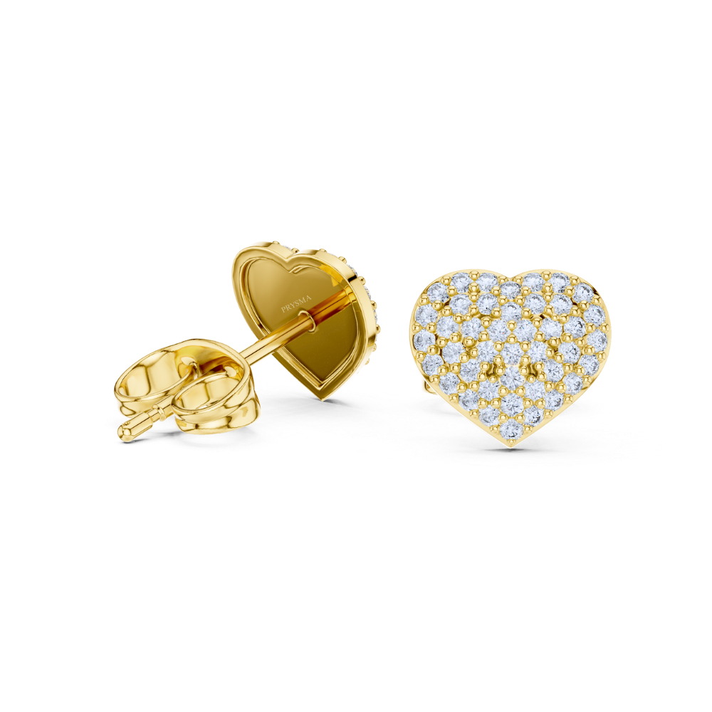 Eternal Spark Heart Diamond Stud Earrings
