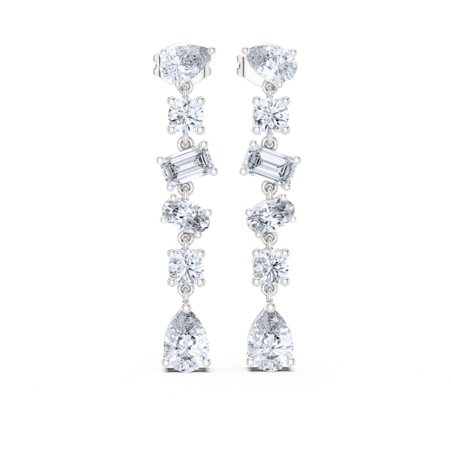 Celestial Multi-Cut Diamond Drop Earrings