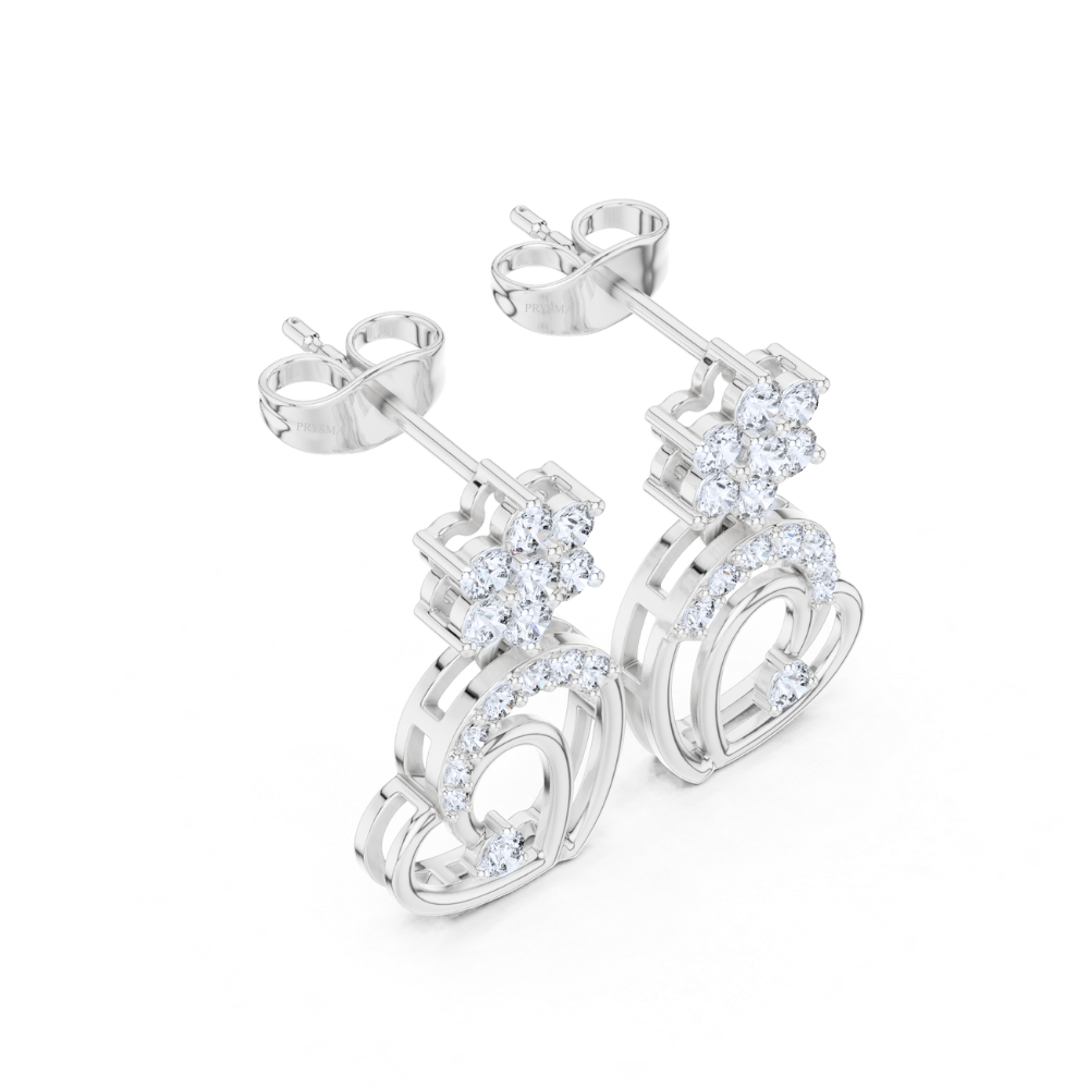 Eternal Bloom Heart Diamond Earrings