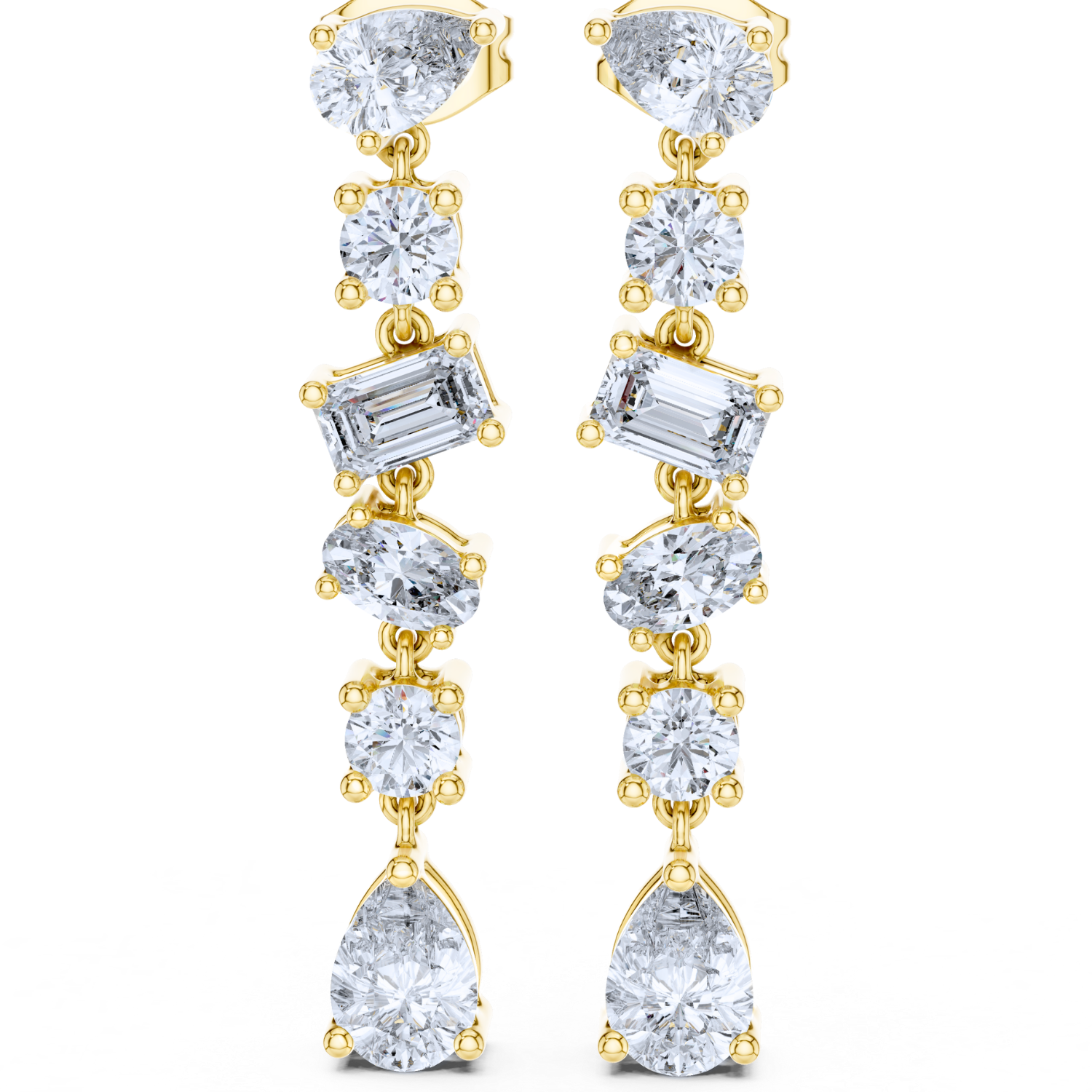 Celestial Multi-Cut Diamond Drop Earrings