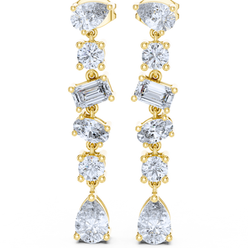 Celestial Multi-Cut Diamond Drop Earrings