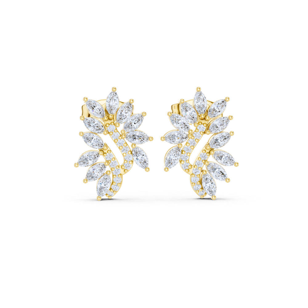 Golden Vine Cluster Earrings