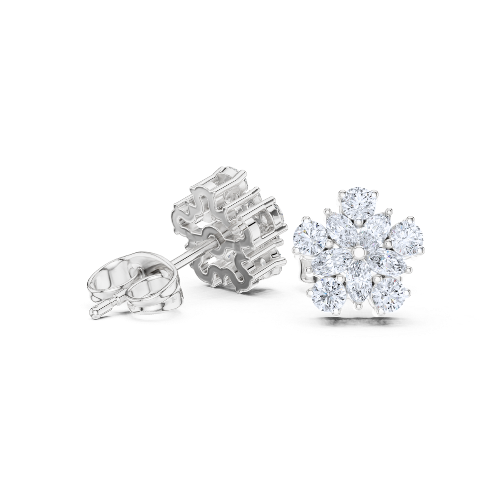 Blossom Radiance Diamond Stud Earrings