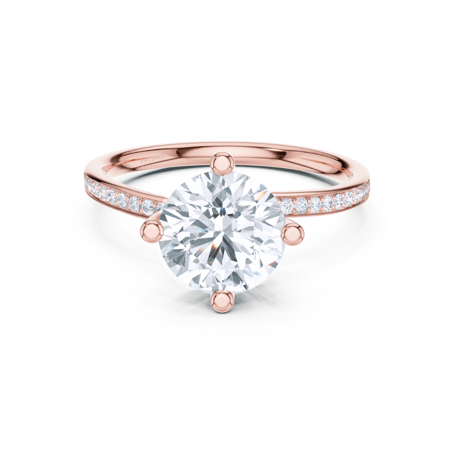 Classic Round Solitaire Pave Ring