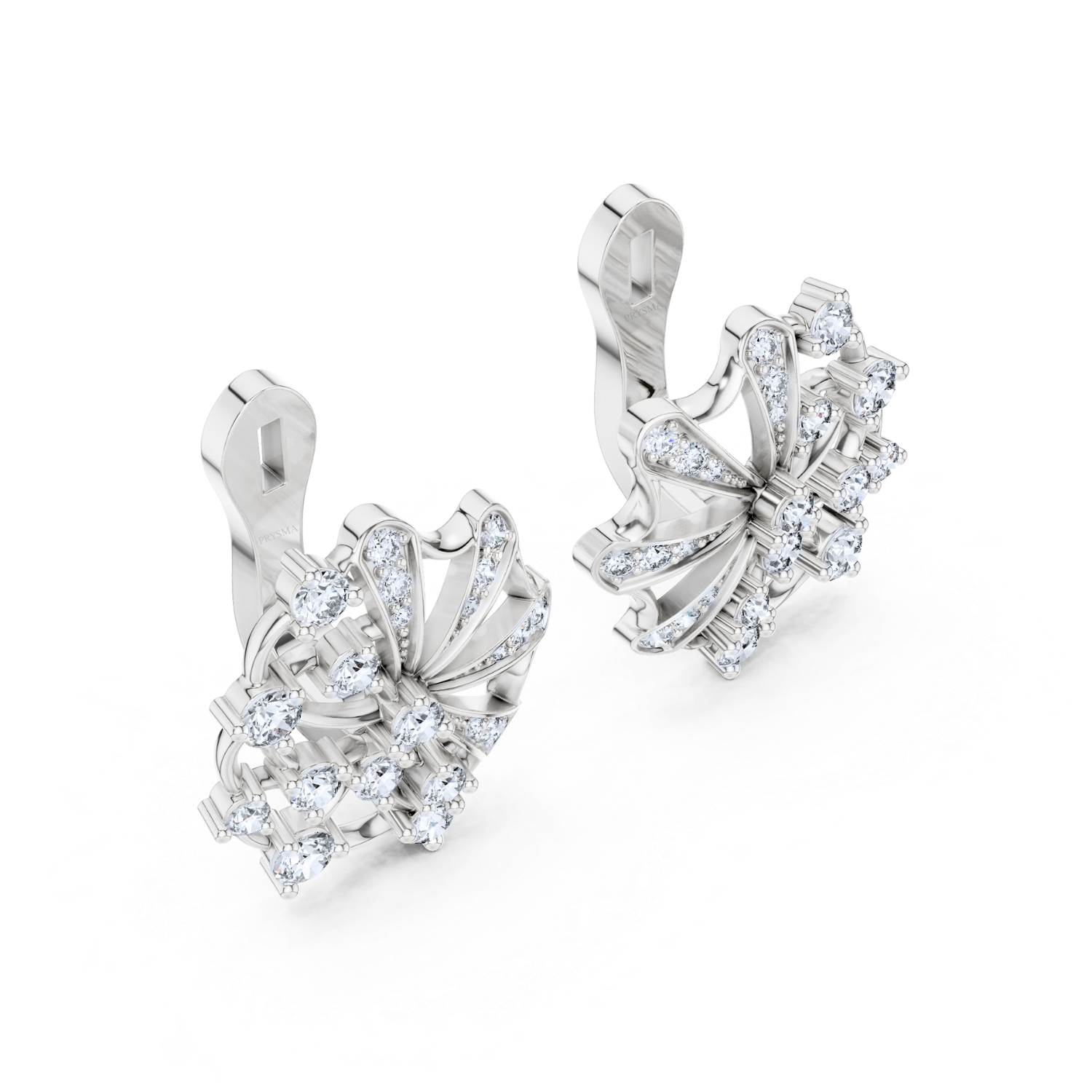Fan-Inspired Diamond Earrings