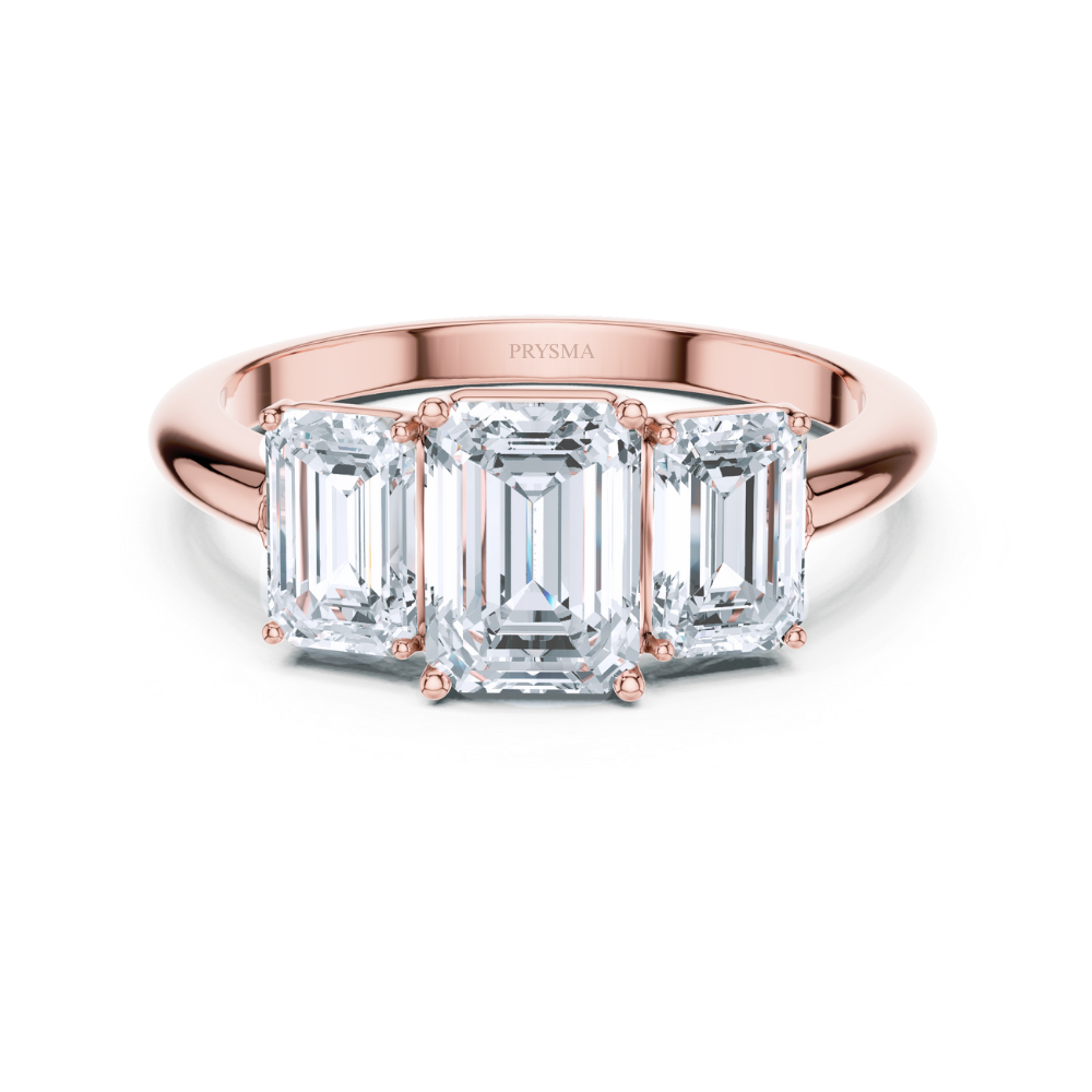 Regal Emerald-Cut Trilogy Ring