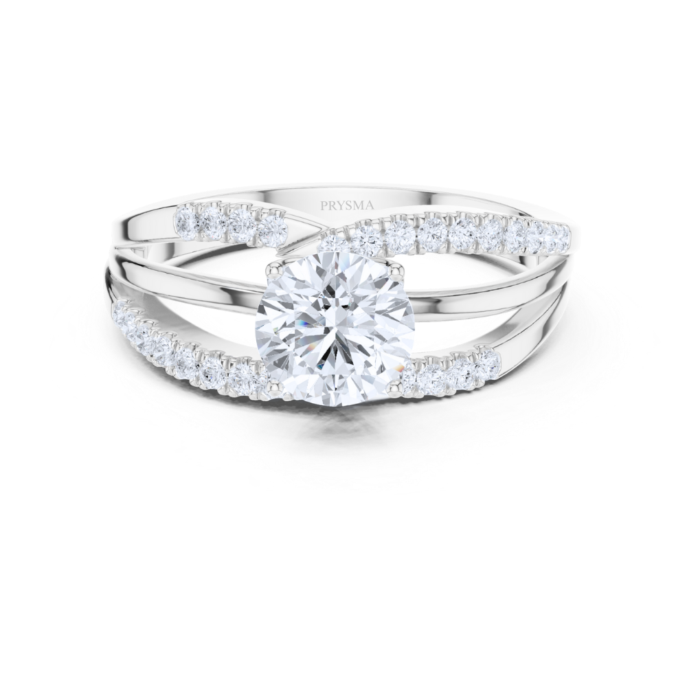 Radiant Split Shank Diamond Ring