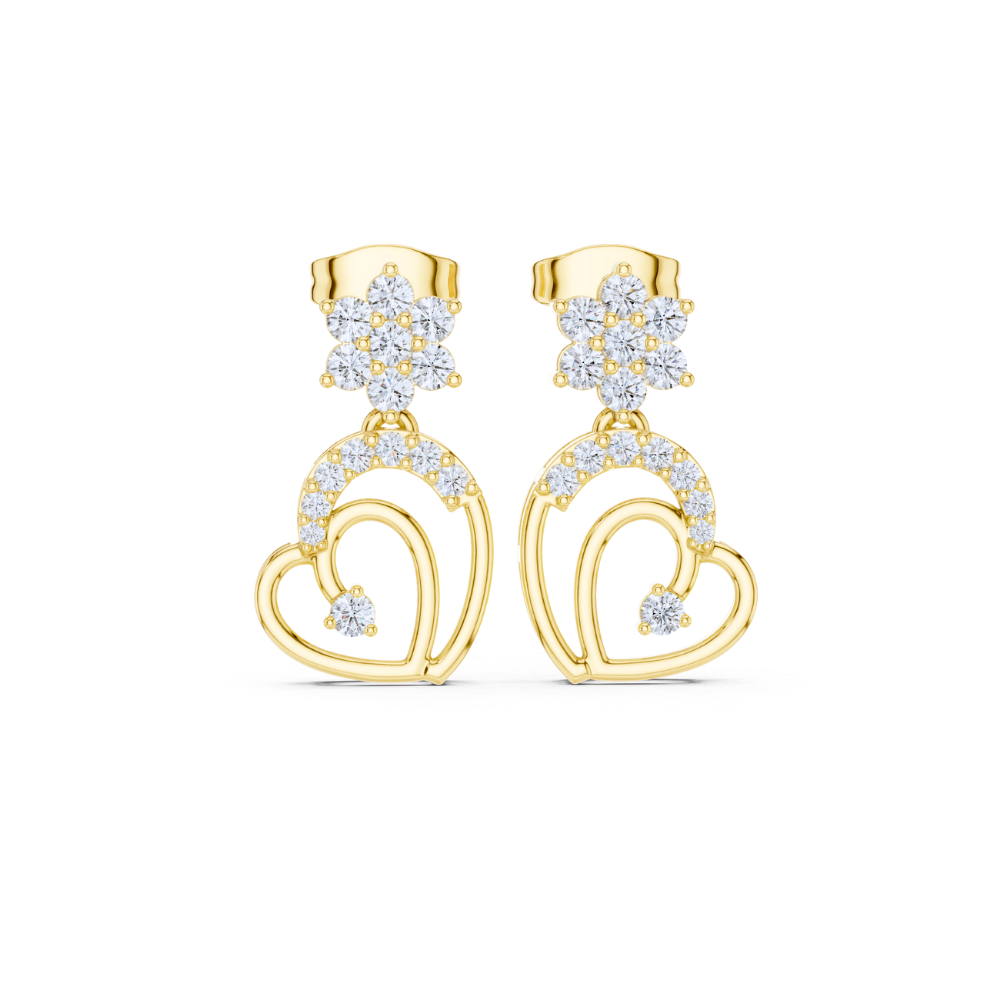 Eternal Bloom Heart Diamond Earrings