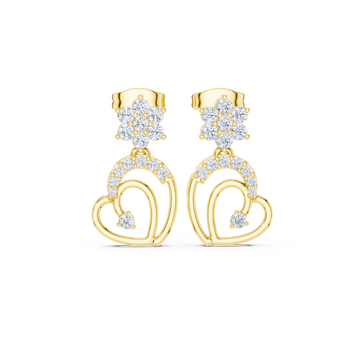 Eternal Bloom Heart Diamond Earrings