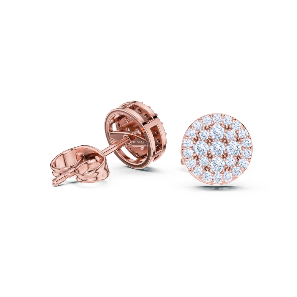 Radiant Halo Diamond Cluster Stud Earrings