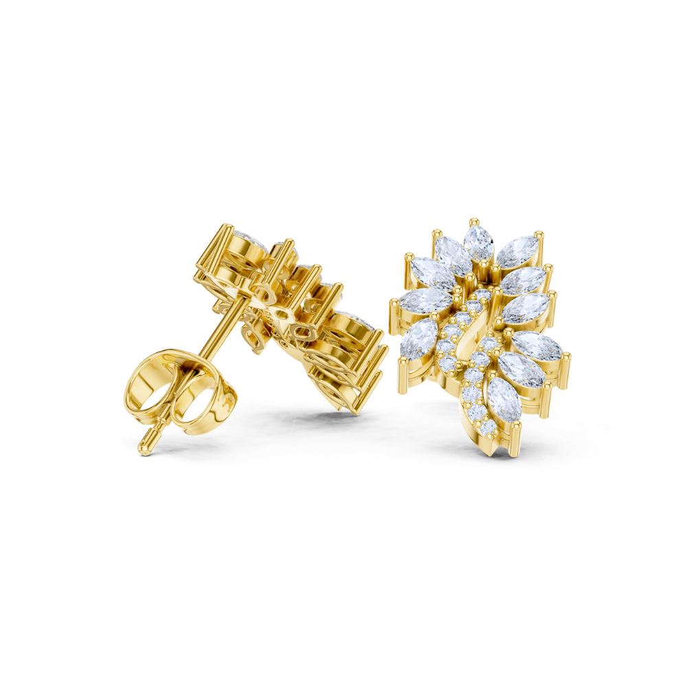 Golden Vine Cluster Earrings