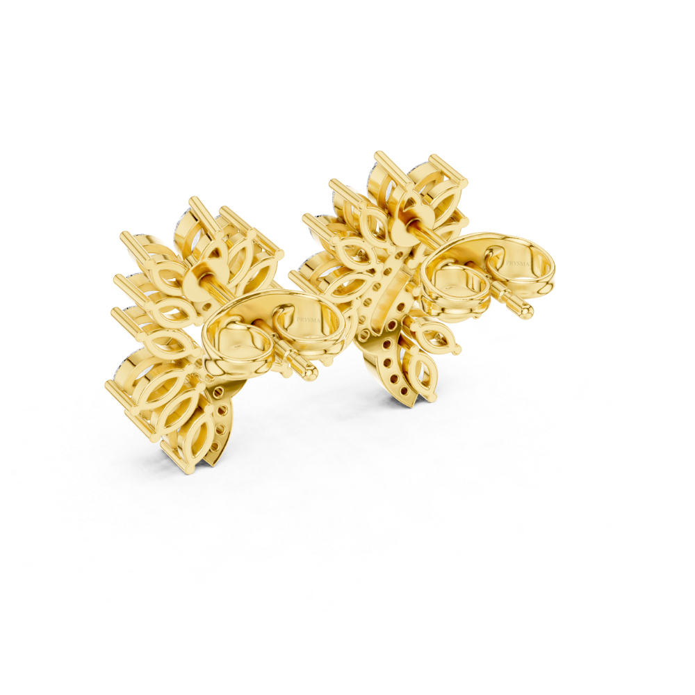 Golden Vine Cluster Earrings