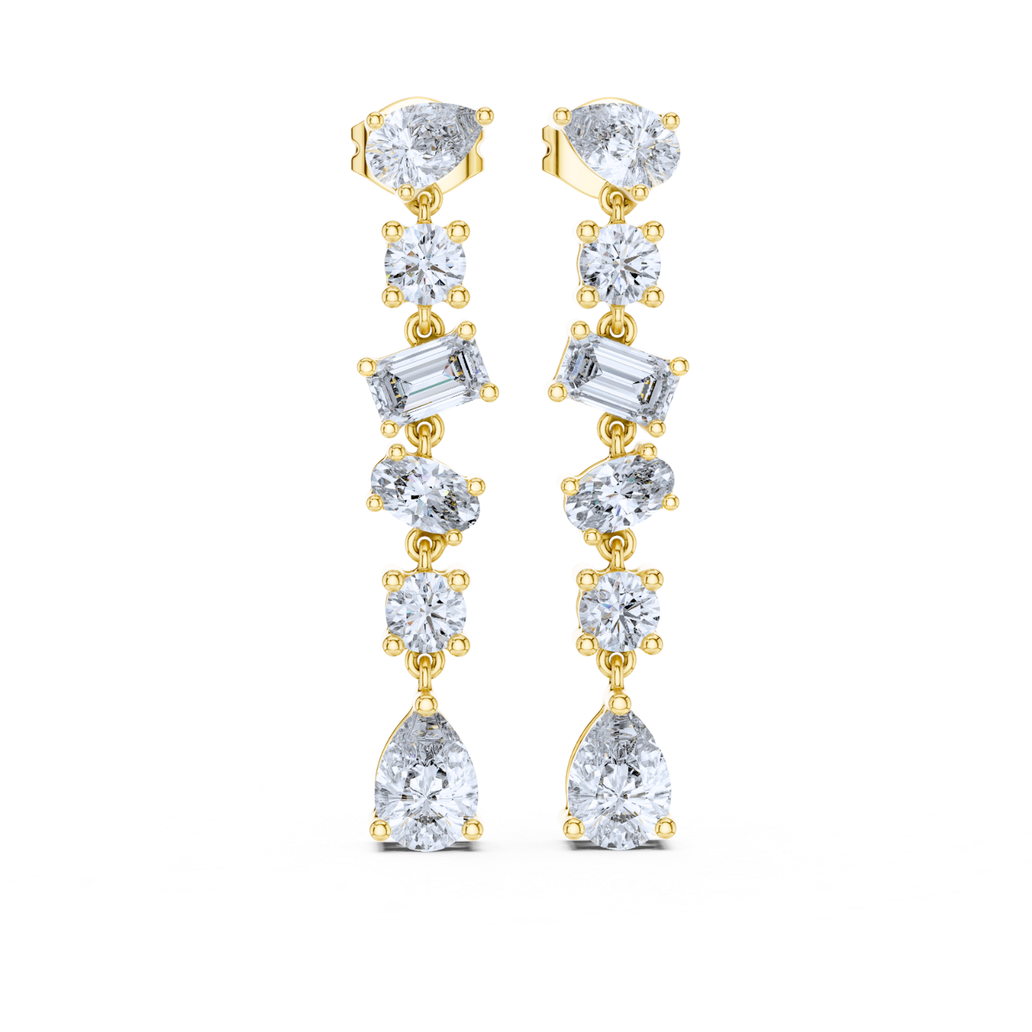 Celestial Multi-Cut Diamond Drop Earrings