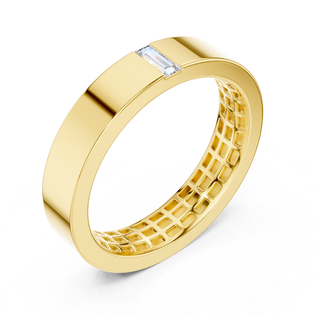 Sleek Brilliance Gold Band Ring