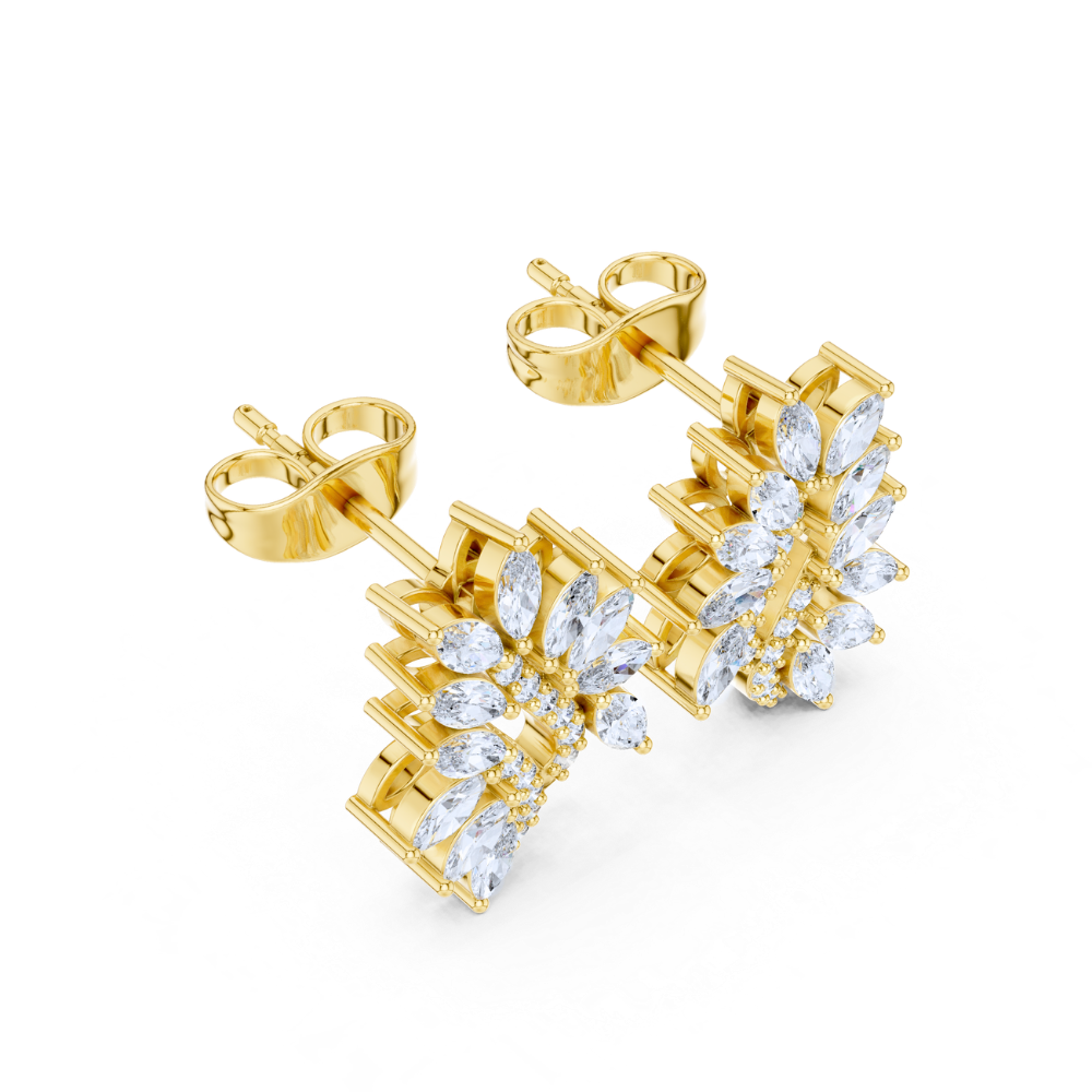 Golden Vine Cluster Earrings