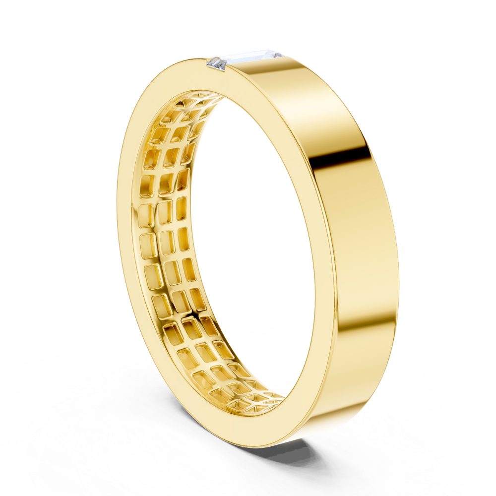 Sleek Brilliance Gold Band Ring