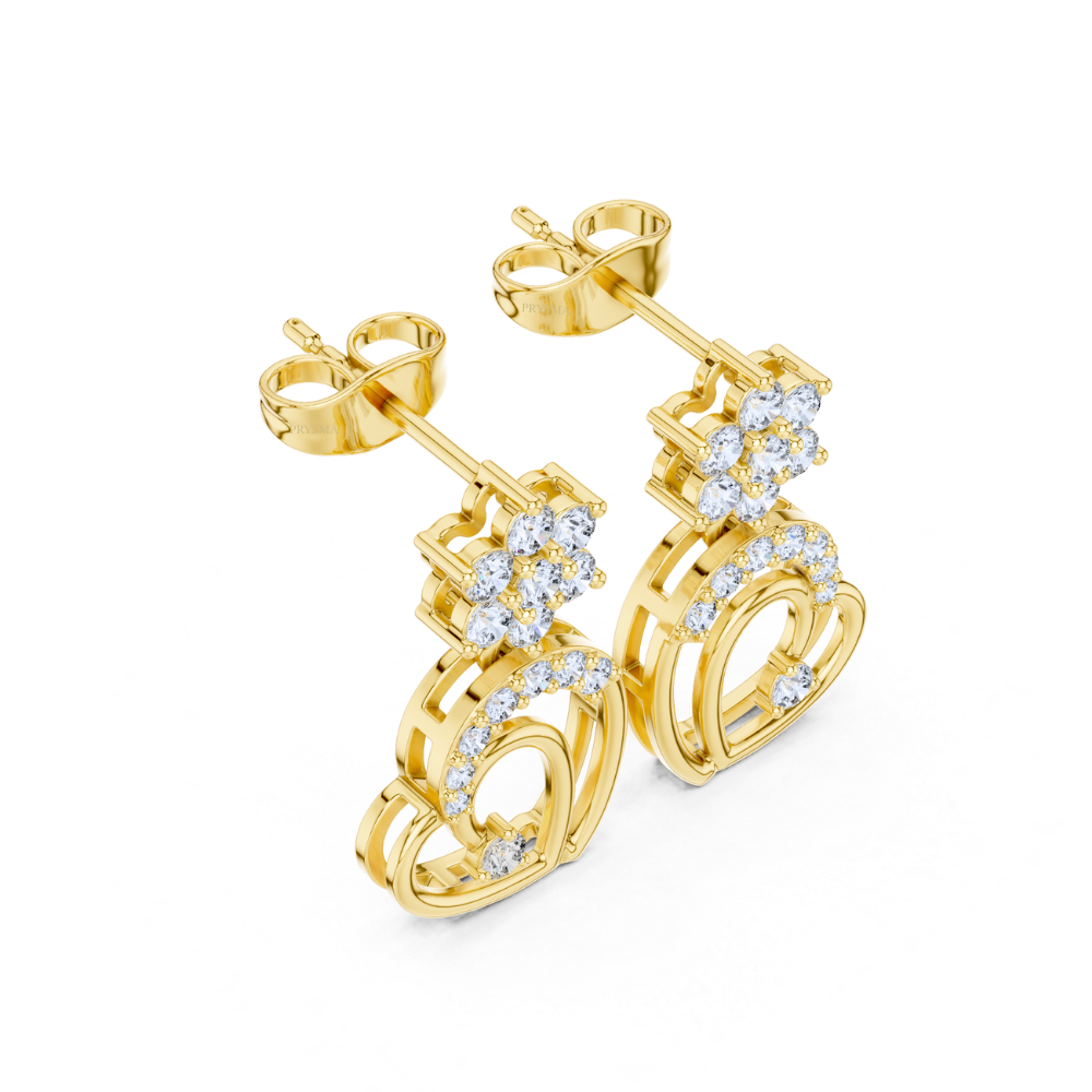 Eternal Bloom Heart Diamond Earrings