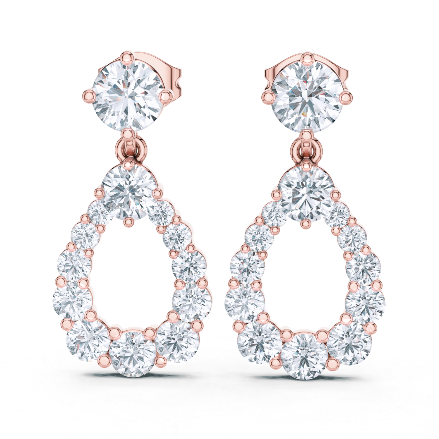 Radiant Teardrop Diamond Earrings