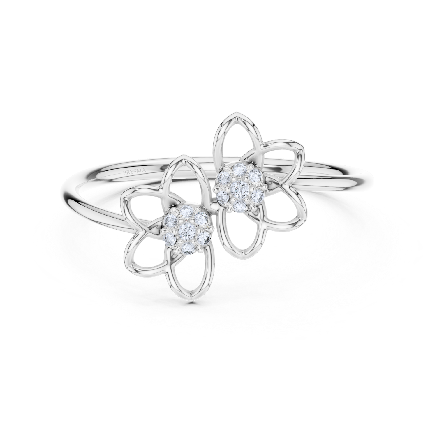 Twin Blossom Diamond Ring