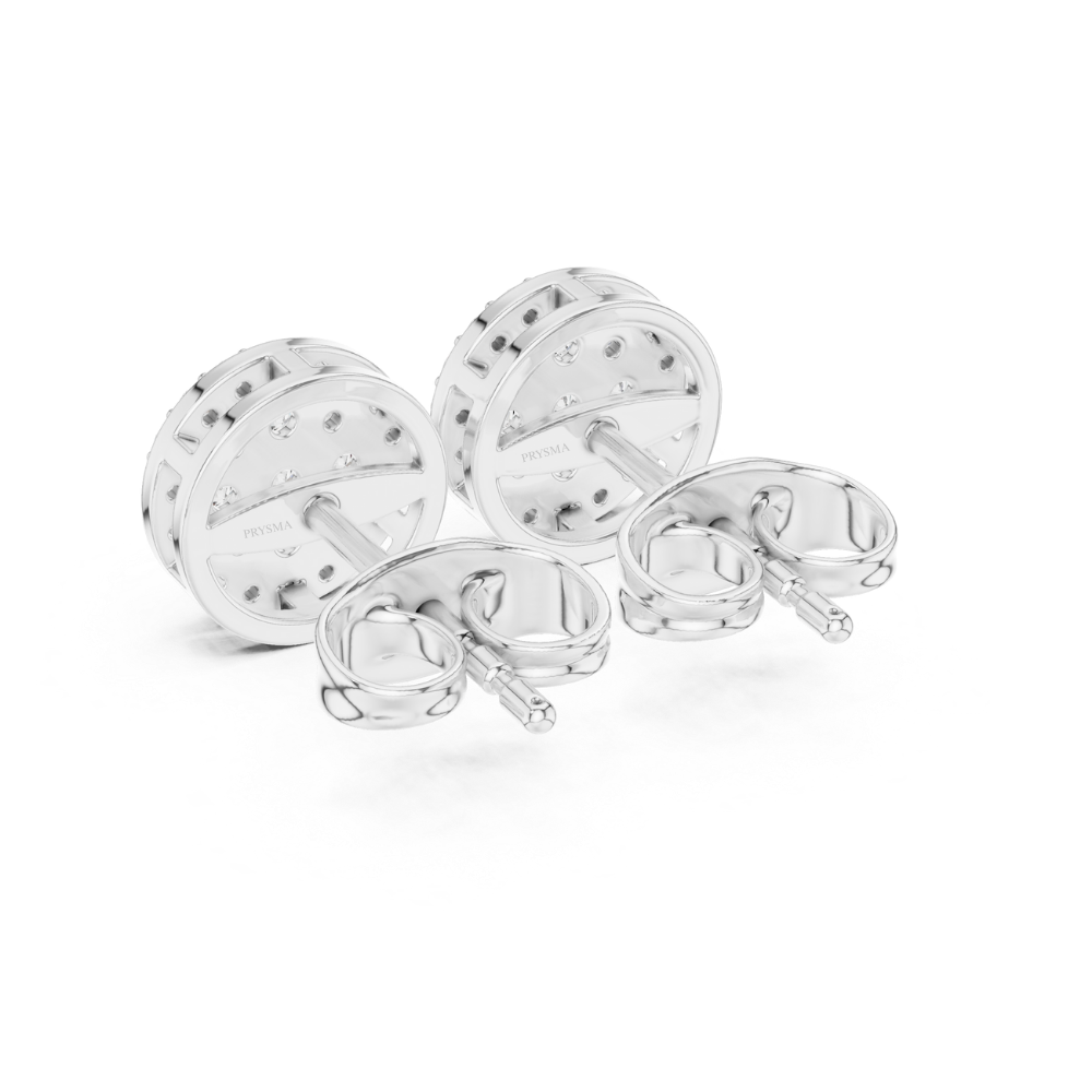 Radiant Halo Diamond Cluster Stud Earrings