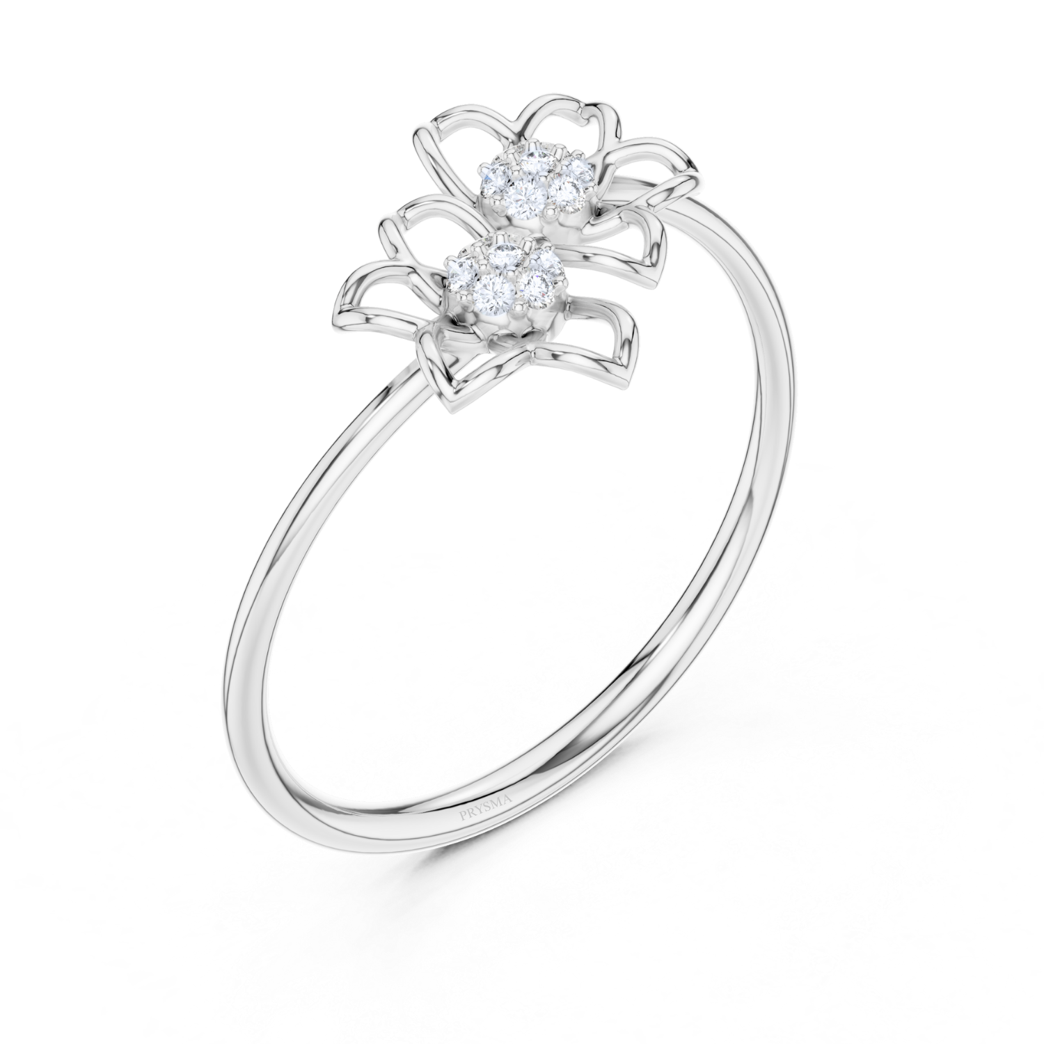 Twin Blossom Diamond Ring