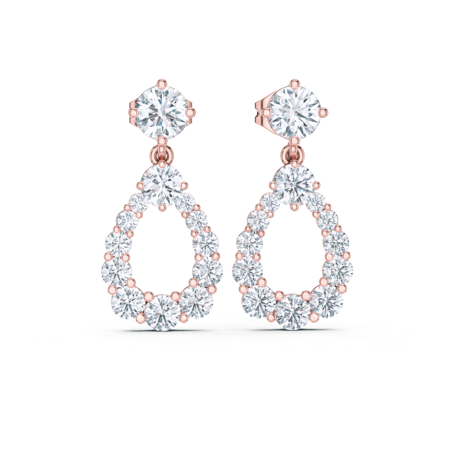 Radiant Teardrop Diamond Earrings